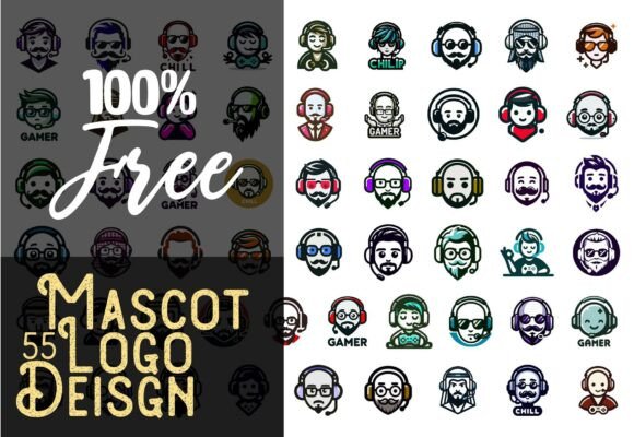 55 Mascot Gaming Logo Bundle Streamer: Premium Graphics & Illustrations