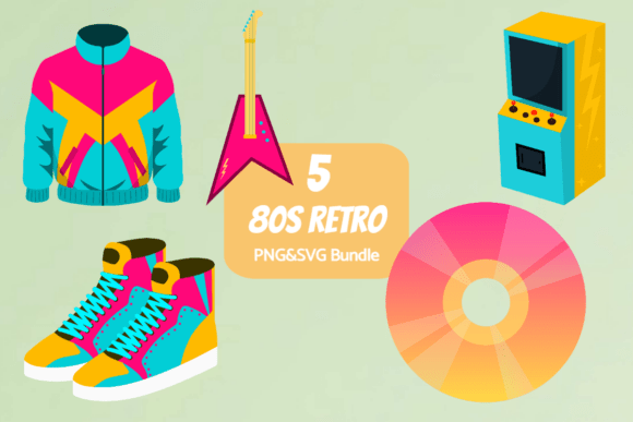 80s Pop Culture Clipart for Crafts and Graphics