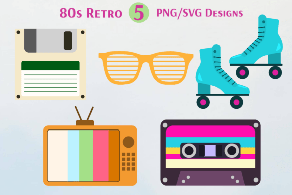 80s Tech Fashion Clipart for Graphics and Crafts