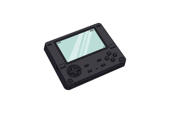 Black Handheld Gaming Console in Flat De Graphics and Illustrations Review