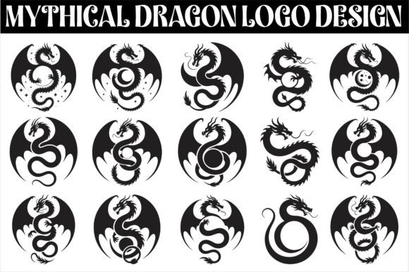Bold Mythical Dragon Logo Design for Graphics and Crafts