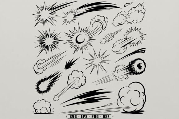 Comic Explosion Speed Lines SVG Bundle for Crafts and Graphics