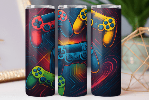 Controller Gaming Tumbler Wrap 20oz Png Graphics for Modern Design
