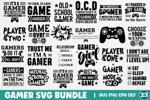 Gamer SVG Bundle for Crafts and Graphics
