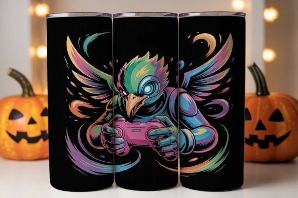Gaming Bird 20oz Tumbler Wrap Graphics for Editorial Use