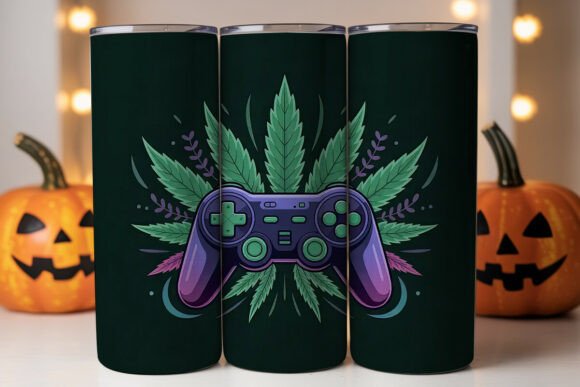 Gaming Cannabis 20oz Tumbler Wrap: Premium Graphics for Bold Branding
