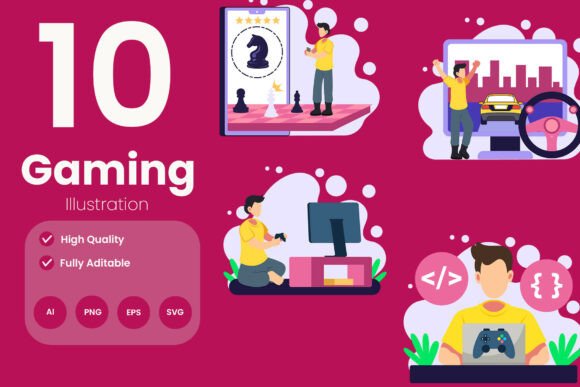 Gaming Illustration Pack: Graphics & Illustrations for Makers