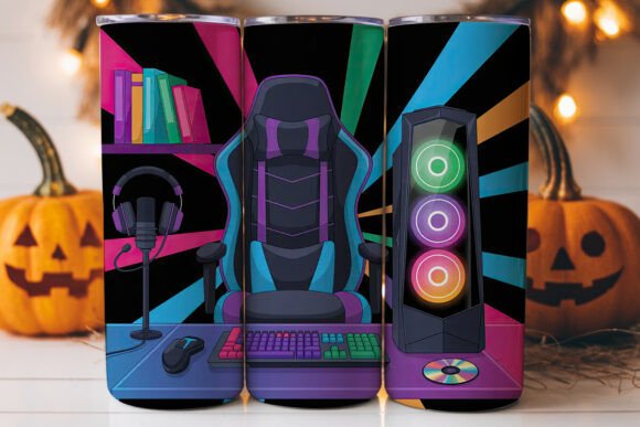 Gaming Setup 20oz Tumbler Wrap Graphics