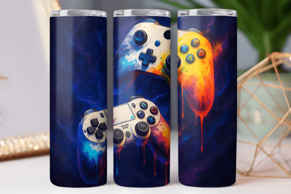 Gaming Tumbler Wrap 20oz Skinny Png Wrap Graphics Freebies