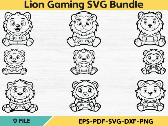 Lion Gaming SVG Bundle: Premium Graphics and Illustrations for Designers