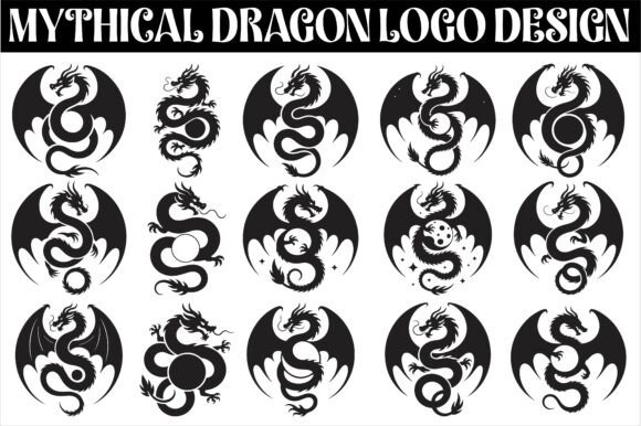 Mythical Dragon Logo Design for Crafts and Graphics