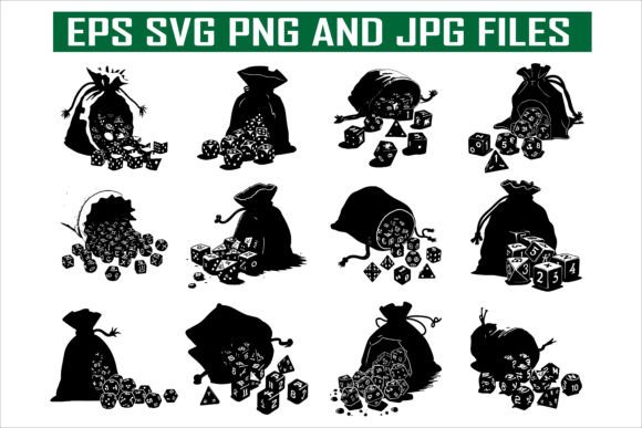 Polyhedral Dice Shapes Silhouette for Graphics and Crafts