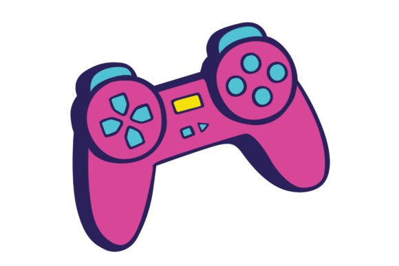Retro Game Controller Doodle for Crafts and Graphics