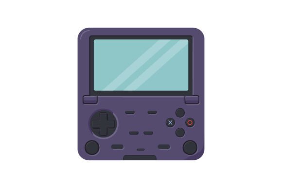 Retro Handheld Gaming Console in Flat De Graphics and Illustrations