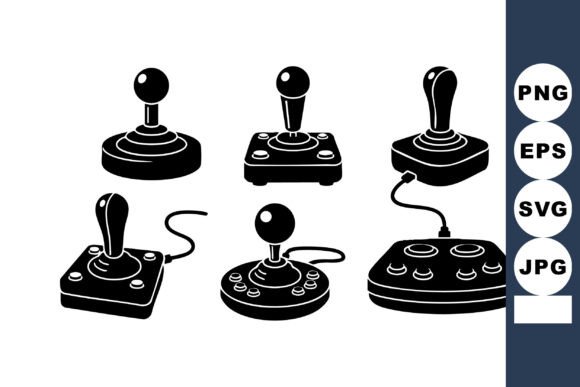 Retro Joystick Game Controllers for Web and Editorial Design