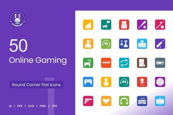 Review: Online Gaming Filled Round Corner Icons for Graphics