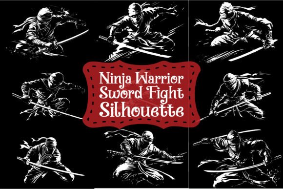 Stealth Warrior Sword Fighting Bundle2: Graphics for Crafts & Branding