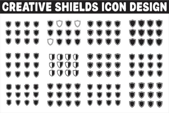 Stylish Shield Logo Graphics Vector for Crafts and Graphics
