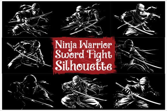 Sword Master Ninja Pose Collection Graphics for Crafts