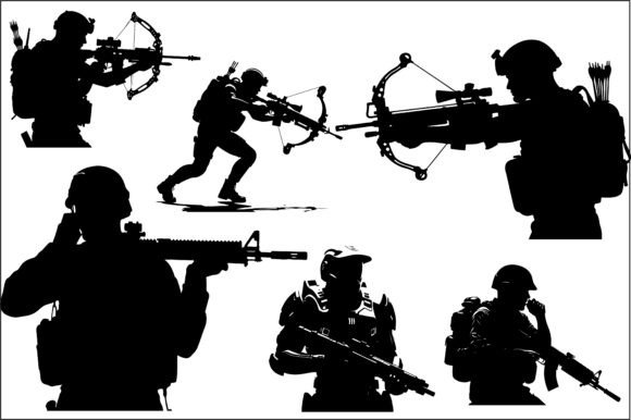 Tactical Soldier Sci-Fi Warrior 10 Graphics for Crafts