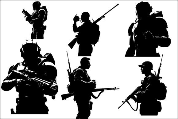 Tactical Soldier Sci-Fi Warrior 13 Graphics for Crafts
