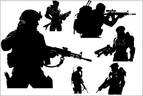 Tactical Soldier Sci-Fi Warrior 3 Graphics for Creative Crafts
