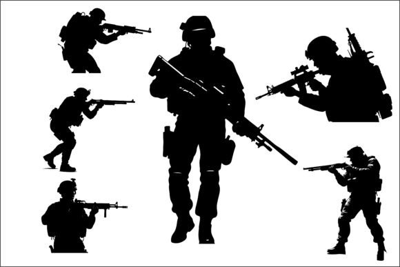 Tactical Soldier Sci-Fi Warrior 8 Graphics for Crafts