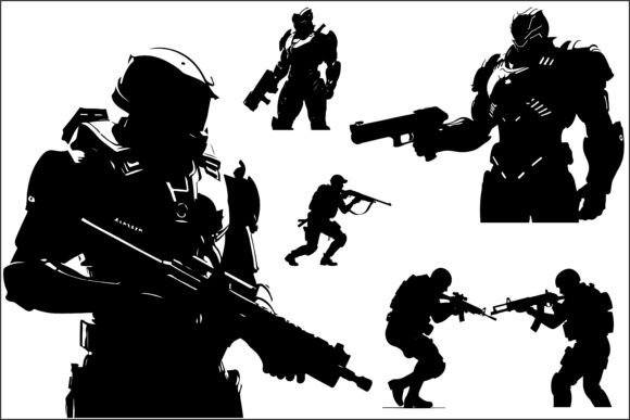 Tactical Soldier Sci-Fi Warrior 9 Graphics for Crafts